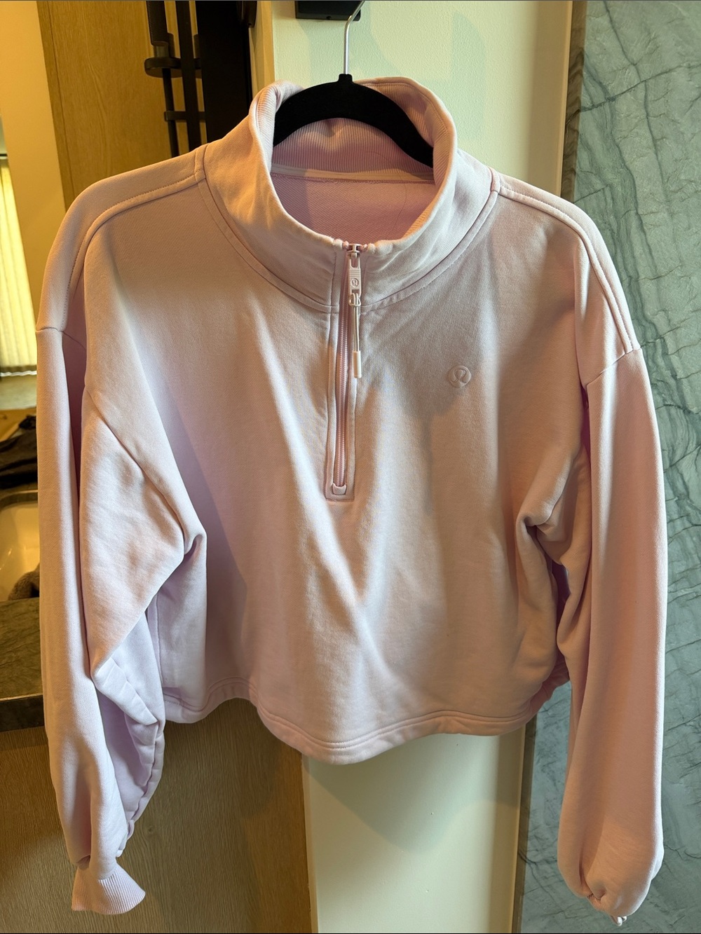 lululemon athletica Lavender Half-Zip Cowl Sweater